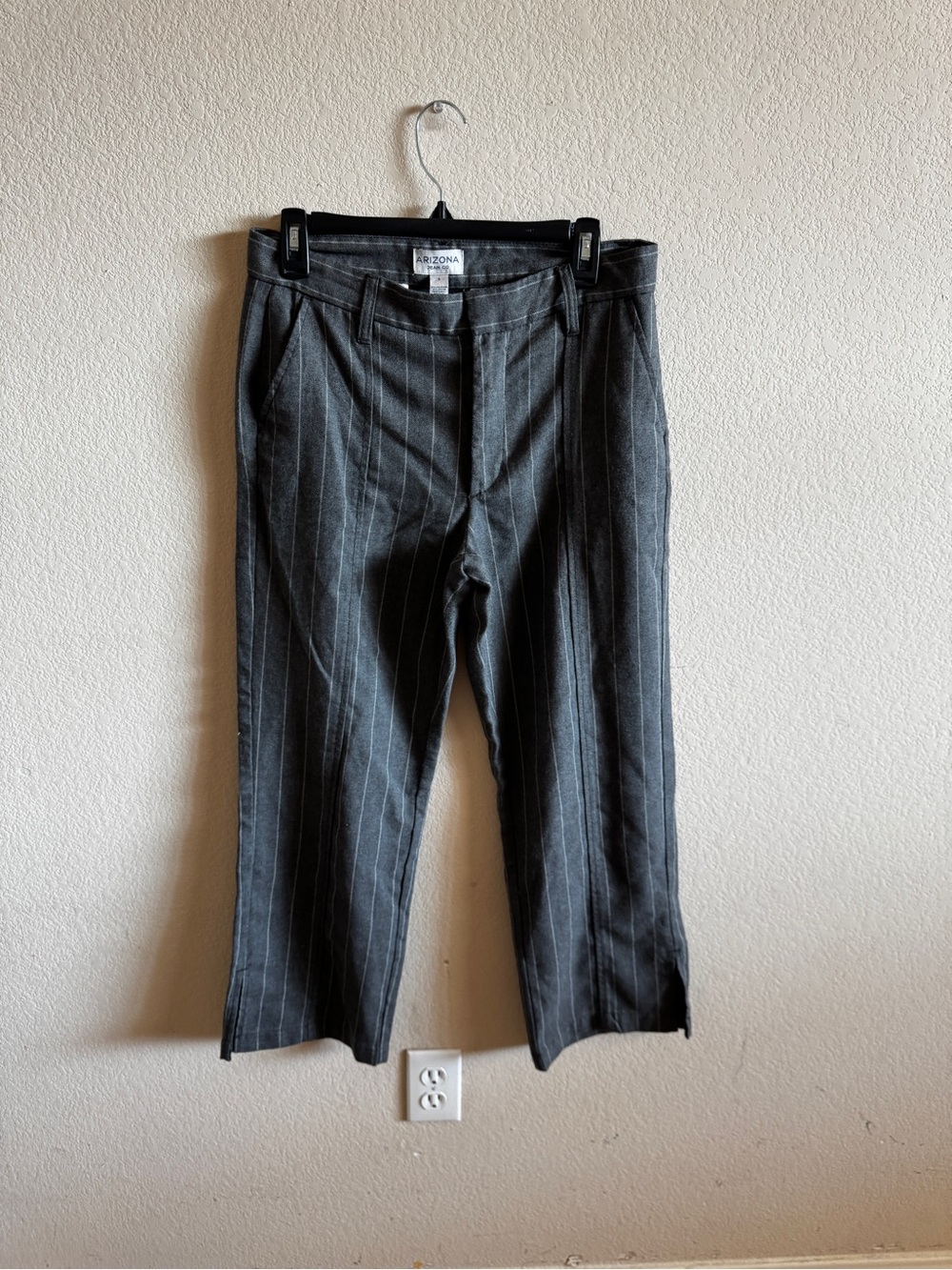 Arizona Jean Company Dark Gray Pinstripe Cropped Trousers